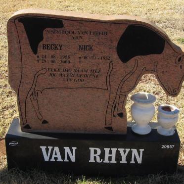 RHYN Nick, van 1952- &amp; Becky 1955-2000