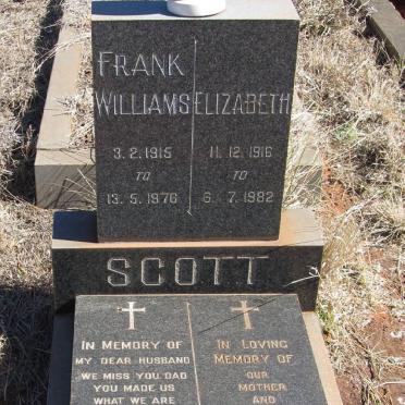 SCOTT Frank Williams 1915-1976 &amp; Elizabeth 1916-1982