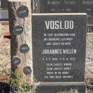 VOSLOO Johannes Willem 1926-1975