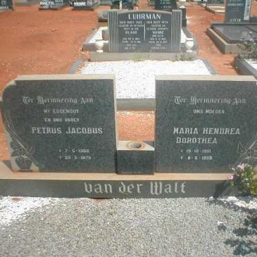 WALT Petrus Jacobus, van der 1908-1976 &amp; Maria Hendrea Dorothea 1910-1998