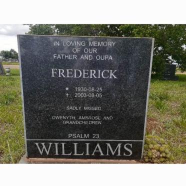 WILLIAMS Frederick 1930-2003