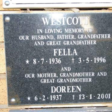 WESTCOTT Fella 1936-1996 &amp; Doreen 1937-2001