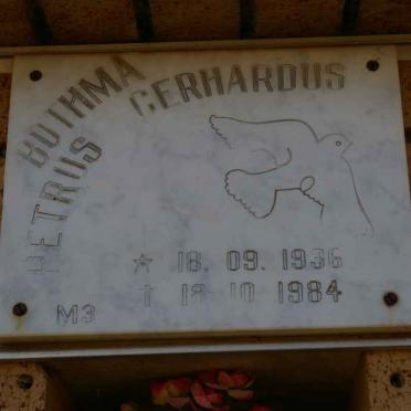 BOTHMA Petrus Gerhardus 1936-1984