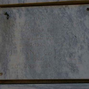 VENTER Hercules Johannes 1925-1985 &amp; Johanna Catharina 1925-1985