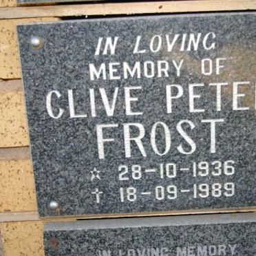 FROST Clive Peter 1936-1989