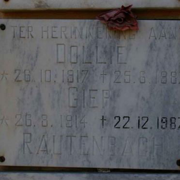 RAUTENBACH Giep 1914-1987 &amp; Dollie 1917-1987