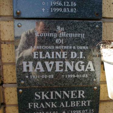 HAVENGA Elaine D.I. 1911-1999