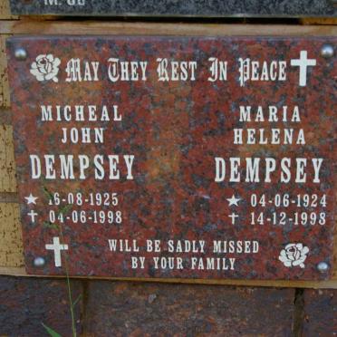 DEMPSEY Michael John 1925-1998 &amp; Maria Helena 1924-1998