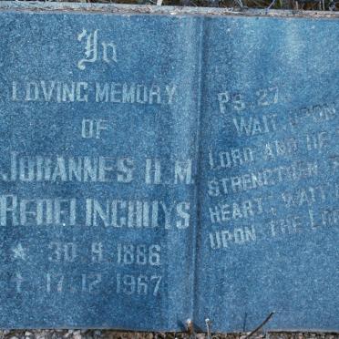 REDELINGHUYS Johannes H.M. 1886-1967