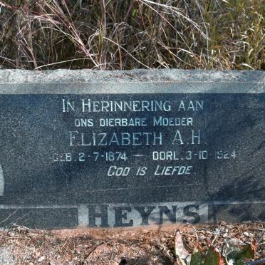 HEYNS Elizabeth A.H. 1874-1924
