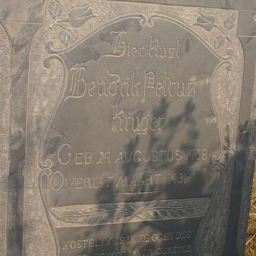 KRUGER Hendrik Petrus 1908-1931