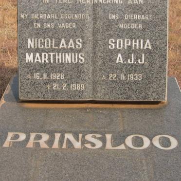 PRINSLOO Nicolaas Marthinus 1928-1989 &amp; Sophia A.J.J. 1933-