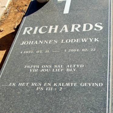 RICHARDS Johannes Lodewyk 1957-2004
