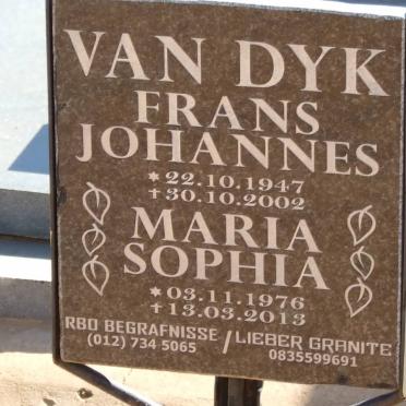 DYK Frans Johannes, van 1947-2002 :: VAN DYK Maria Sophia 1976-2013