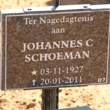 SCHOEMAN Johannes C. 1927-2011