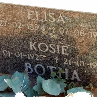 BOTHA Elisa 1894-1969 :: BOTHA Kosie 1925-1981