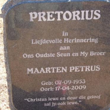 PRETORIUS Maarten Petrus 1953-2009