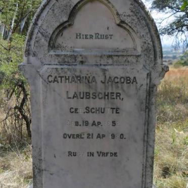 LAUBSCHER Catharina Jacoba nee SCHUTTE 1852-19?0