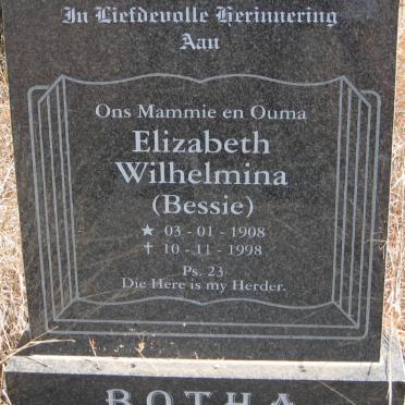 BOTHA Elizabeth Wilhelmina 1908-1998