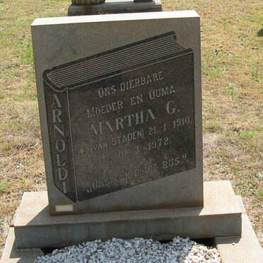 ARNOLDI Martha G. nee VAN STADEN 1910-1972