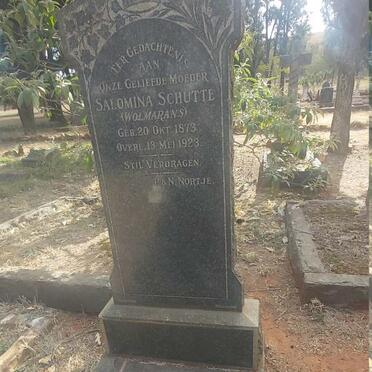 SCHUTTE Salomina nee WOLMARANS 1873-1923