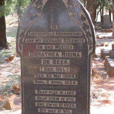 BEER Dorathea Rigina, de nee NEL 1884-1934