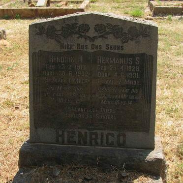 HENRICO Hendrik J. 1913-1932 :: HENRICO Hermanus S. 1928-1931