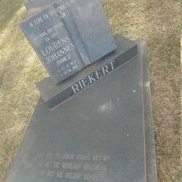 RIEKERT Lourens Johannes 1936-1995