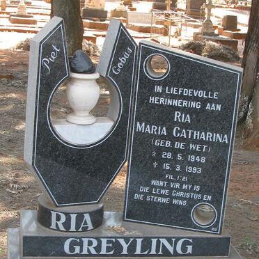 GREYLING Maria nee DE WET 1948-1993