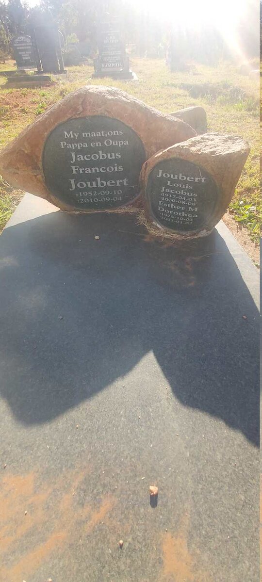 JOUBERT Louis Jacobus 1917-2000 &amp; Esther M. Dorothea 1925-2001 :: JOUBERT Jacobus Francois 1952-2010