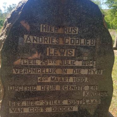 LEWIS Andries Godlieb 1884-1930