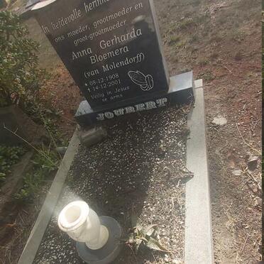 JOUBERT Anna Gerharda Bloemera nee VAN MOLENDORFF 1908-2001