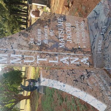 MMUTLANA Matsume Jacob 1947-2006