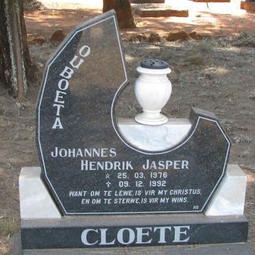 CLOETE J.H.J. 1950-2017 :: CLOETE Johannes Hendrik Jasper 1976-1992 