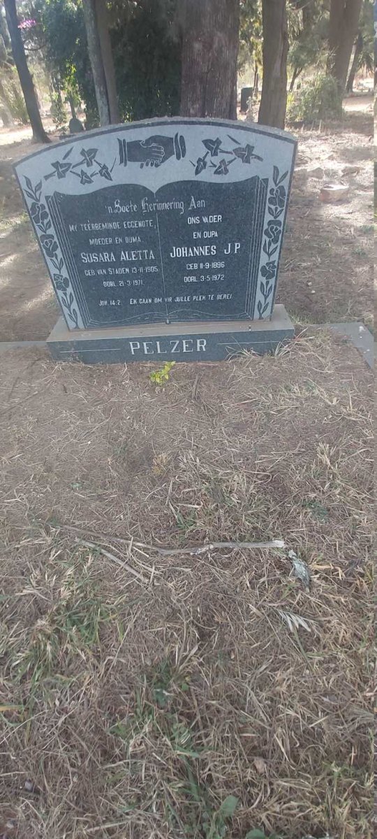 PELZER Johannes J.P. 1896-1972 &amp; Susara Aletta VAN STADEN 1905-1971