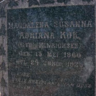 KOK Magdalena Susanna Adriana nee HINRICHSEN 1860-1926