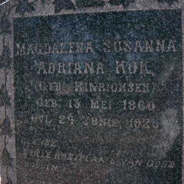 KOK Magdalena Susanna Adriana nee HINRICHSEN 1860-1926