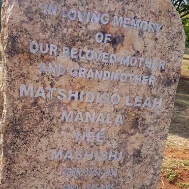 MANALA Matshidiso Leah nee MASHISHI 1934-2005