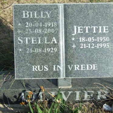 OLIVIER Billy 1918-2007 &amp; Stella 1929- :: OLIVIER Jettie 1950-1995