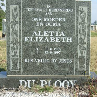 PLOOY Aletta Elizabeth, du 1915-1997