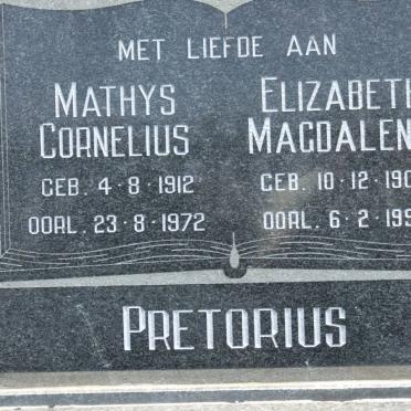 PRETORIUS Mathys Cornelius 1912-1972 &amp; Elizabeth Magdalena 1909-1996