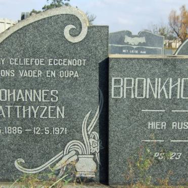 BRONKHORST Johannes Matthyzen 1886-1971
