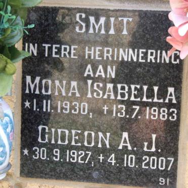 SMIT Gideon A.J. 1927-2007 &amp; Mona Isabella 1930-1983