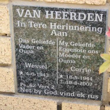 HEERDEN Wessel, van 1943- &amp; Corrie 1944-2007
