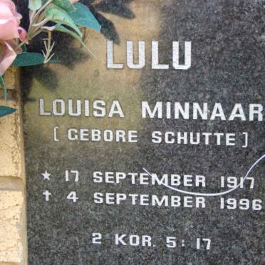 MINNAAR Louisa nee SCHUTTE 1917-1996