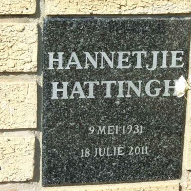 HATTINGH Hannetjie 1931-2011