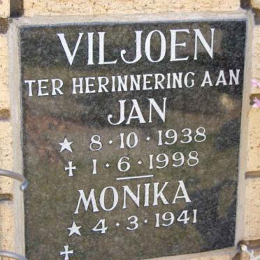VILJOEN Jan 1938-1998 &amp; Monika 1941-