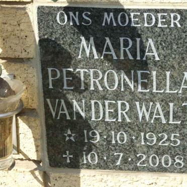 WALT Maria Petronella, van der 1925-2008