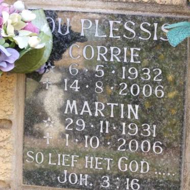 PLESSIS Martin, du 1931-2006 &amp; Corrie 1932-2006