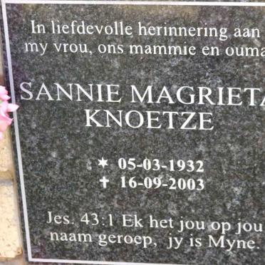 KNOETZE Sannie Magrieta 1932-2003
